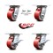 Service Caster 4 Inch Red Poly on Cast Iron Swivel Caster Swivel Locks 2 Brakes SCC, 2PK SCC-35S420-PUB-RS-BSL-2-SLB-2 - alternate 5